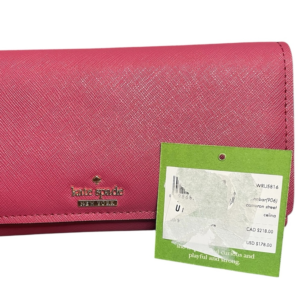 Kate Spade Cameron Street Celina Trifold Snap Closure Cinnabar Long Wallet New! - Picture 6 of 6